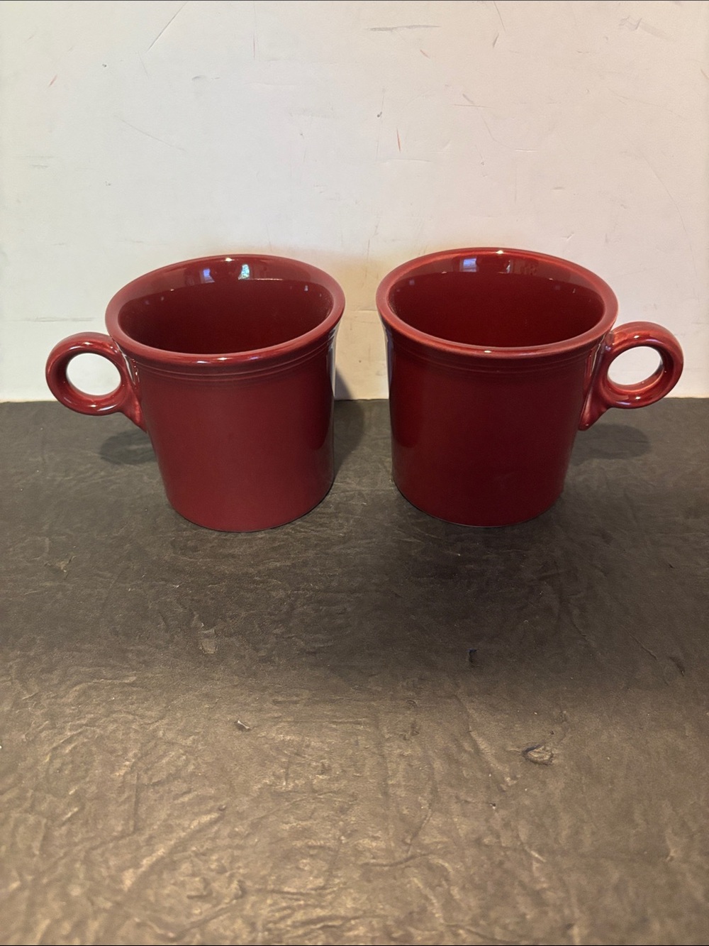 Fiesta Cinnabar Deep Red Ceramic Mugs Set of 2
